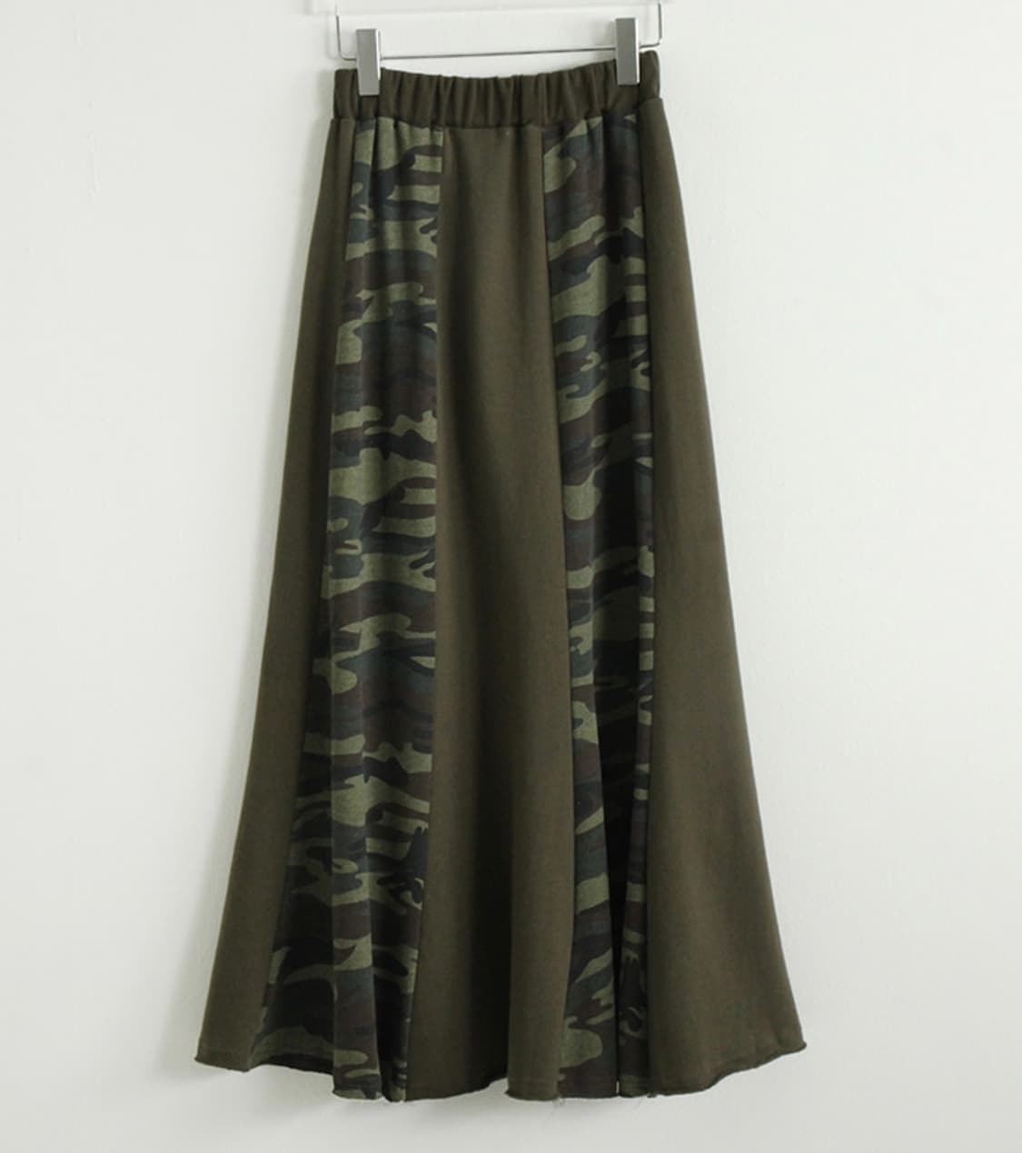 카모 밀리터리 밴딩 코튼 쭈리 롱스커트 롱치마 상품이미지8