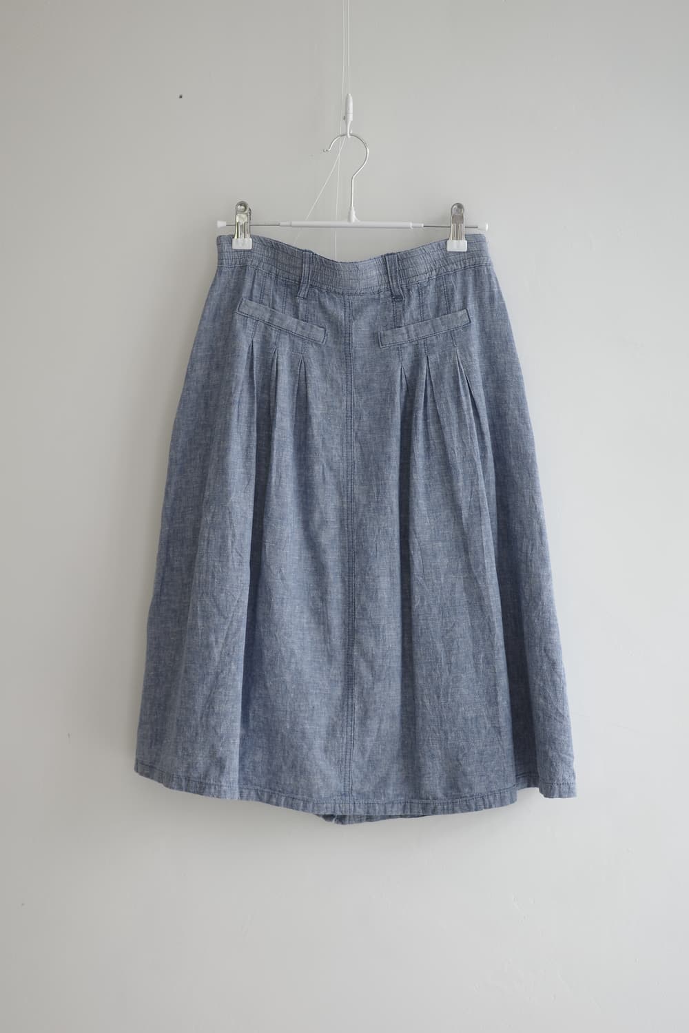 블루 린넨 버튼 스커트 상품이미지5