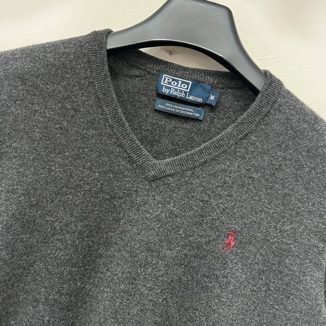 폴로 랄프로렌 메리노울 브이넥 니트 M 상품이미지3
