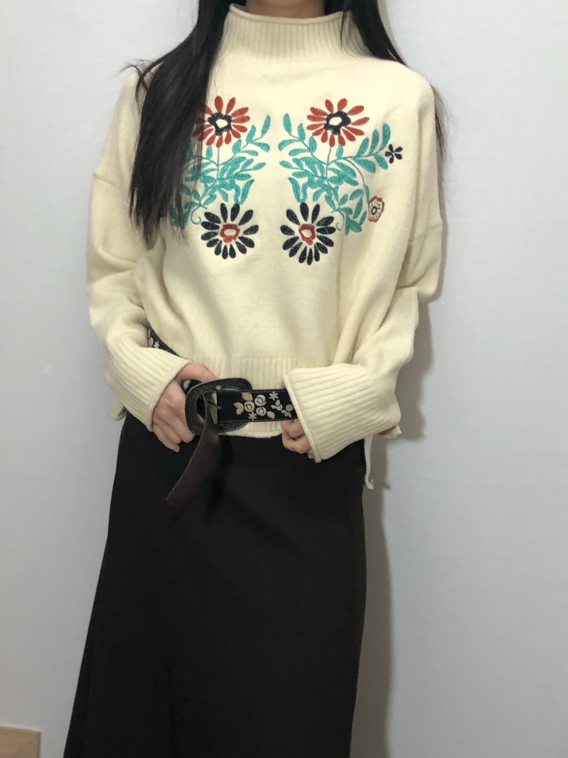 빈티지 아이보리 히피 니트 상품이미지2