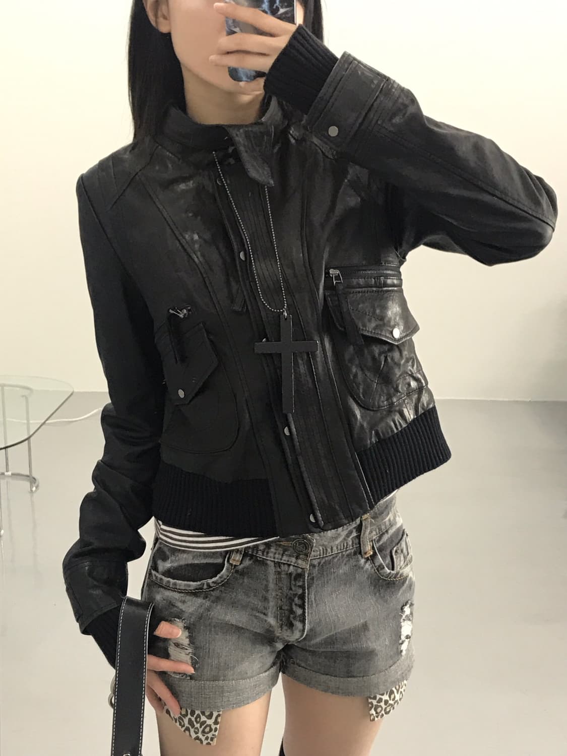 Jpn Black Sheepskin leather jacket 상품이미지3