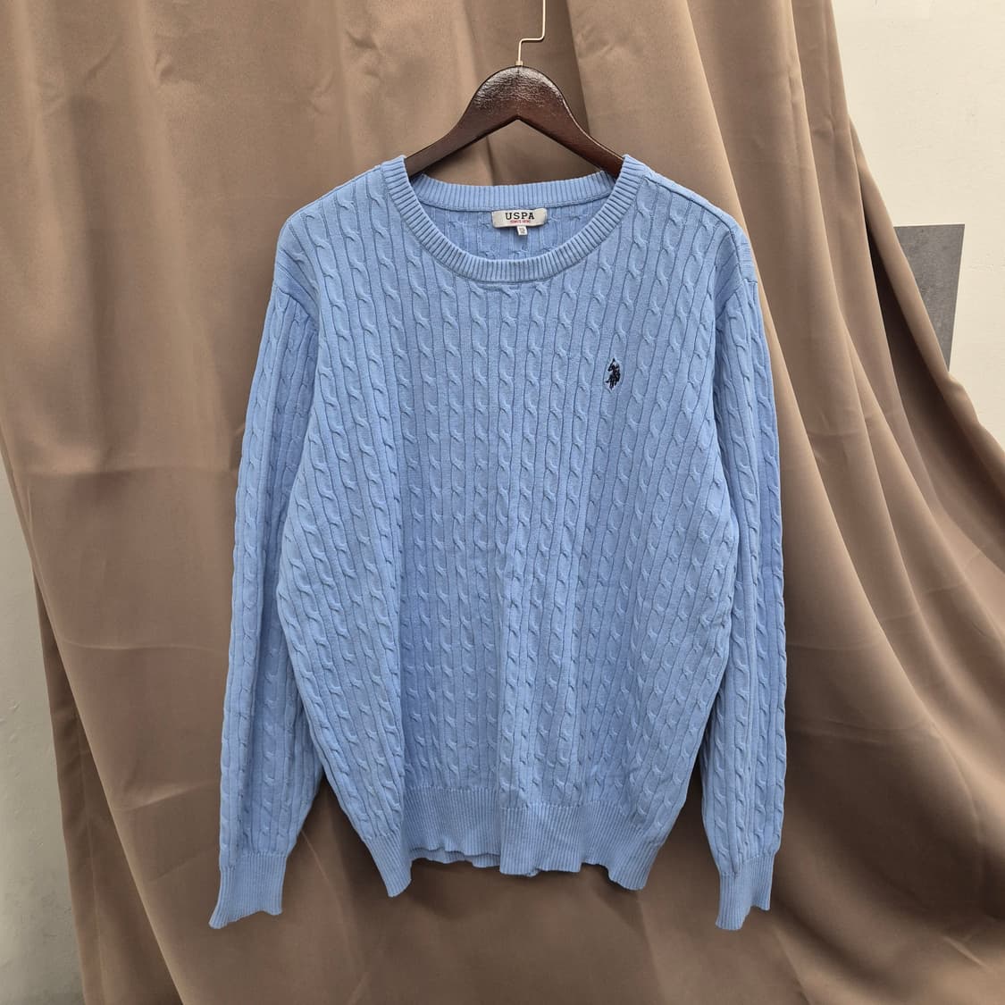 USPA 하늘색 케이블 니트 3XL 상품이미지1