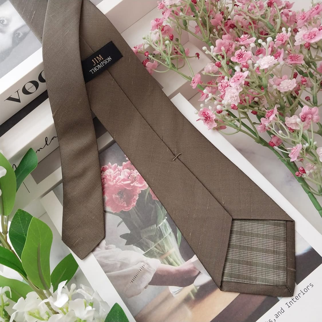 짐톰슨 실크 진베이지 넥타이 7.5cm A등급 K1573
 상품이미지4