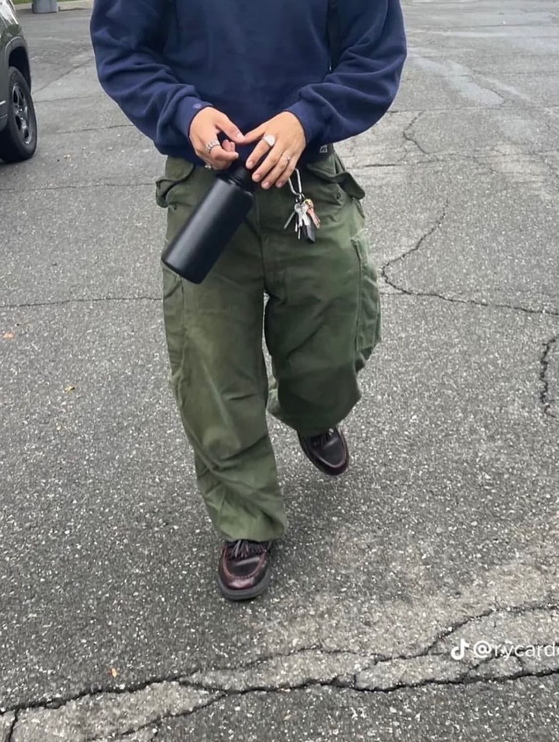 90's [L] PLUMA 러셀 무지 스웻셔츠 블루 네이비 코튼 상품이미지3