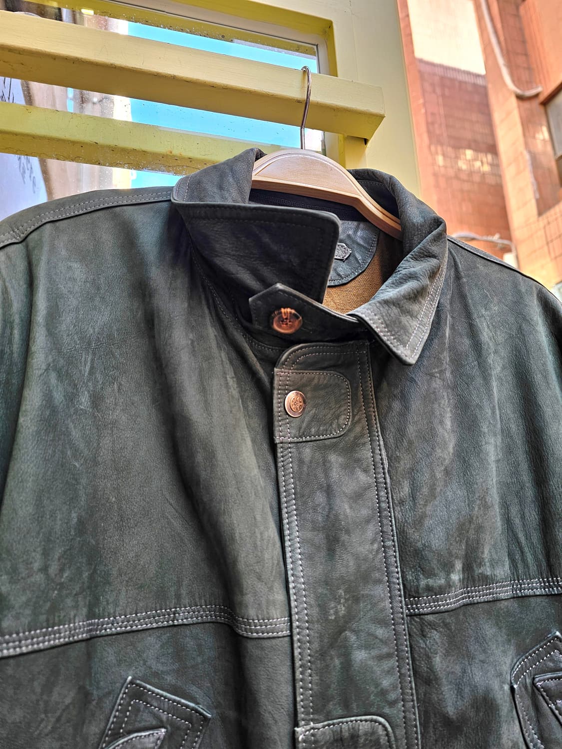 Schiattis Italy 카키 램스킨 필드자켓 상품이미지4