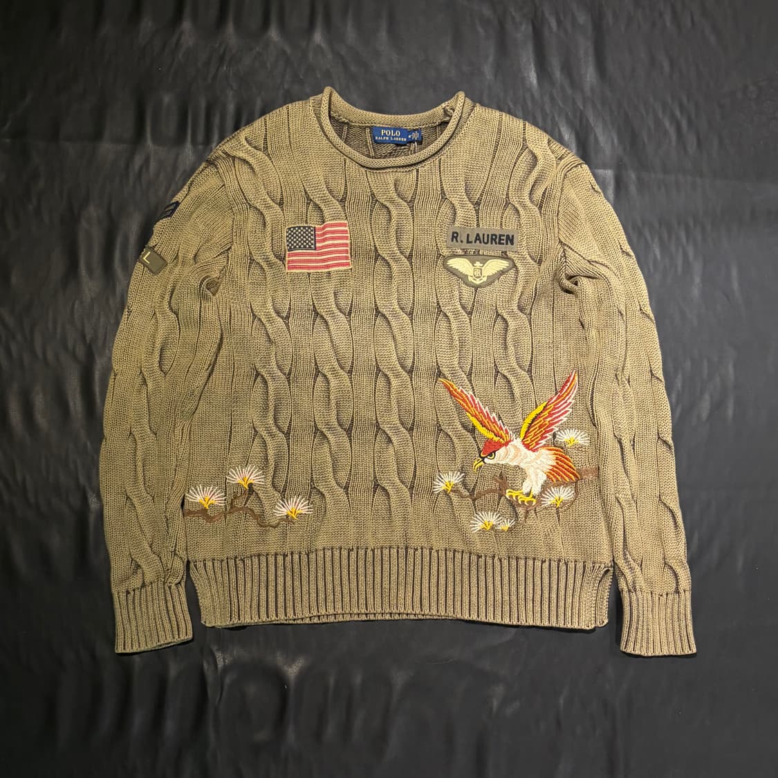 폴로 랄프로렌 밀리터리 아카이브 패치 자수 니트 상품이미지1