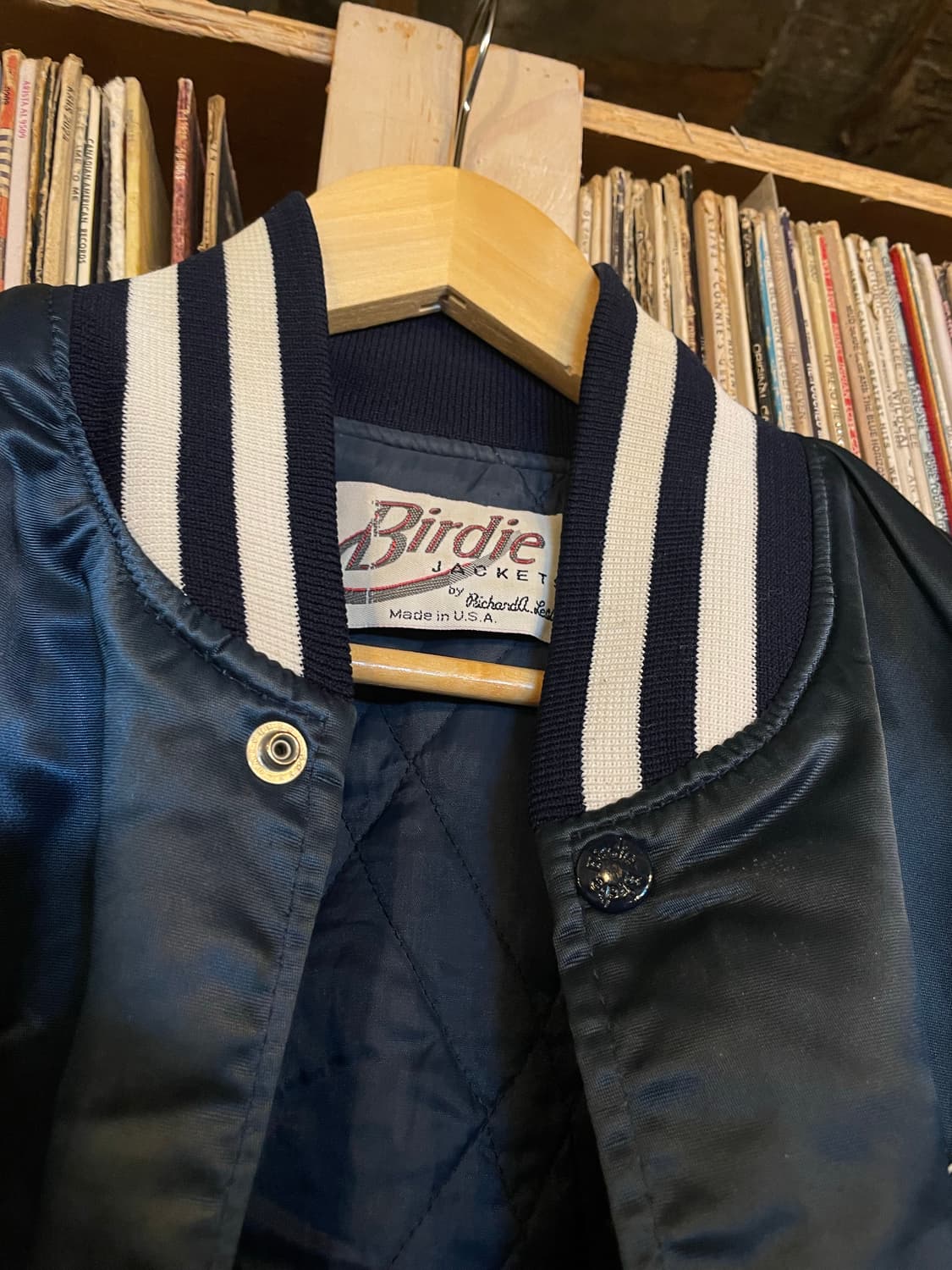 USA vtg 레터링 다크네이비 바시티 자켓 상품이미지6