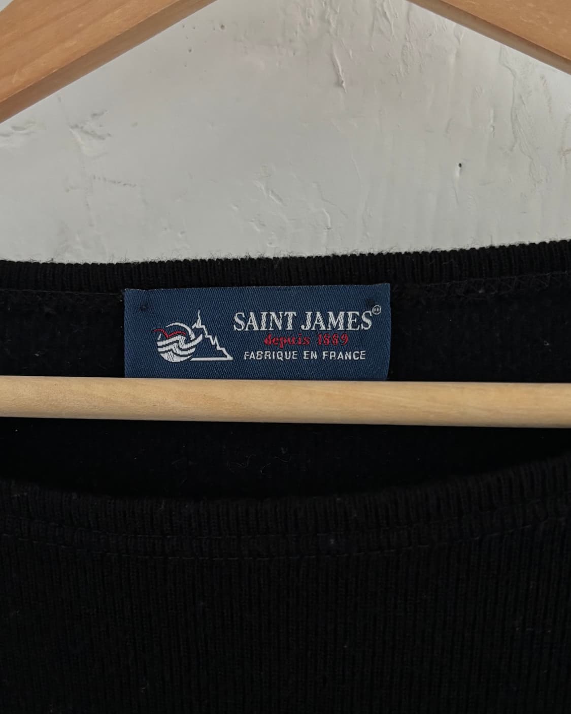 Saint James 세인트제임스 블랙컬러 보트넥 울 니트 상품이미지5