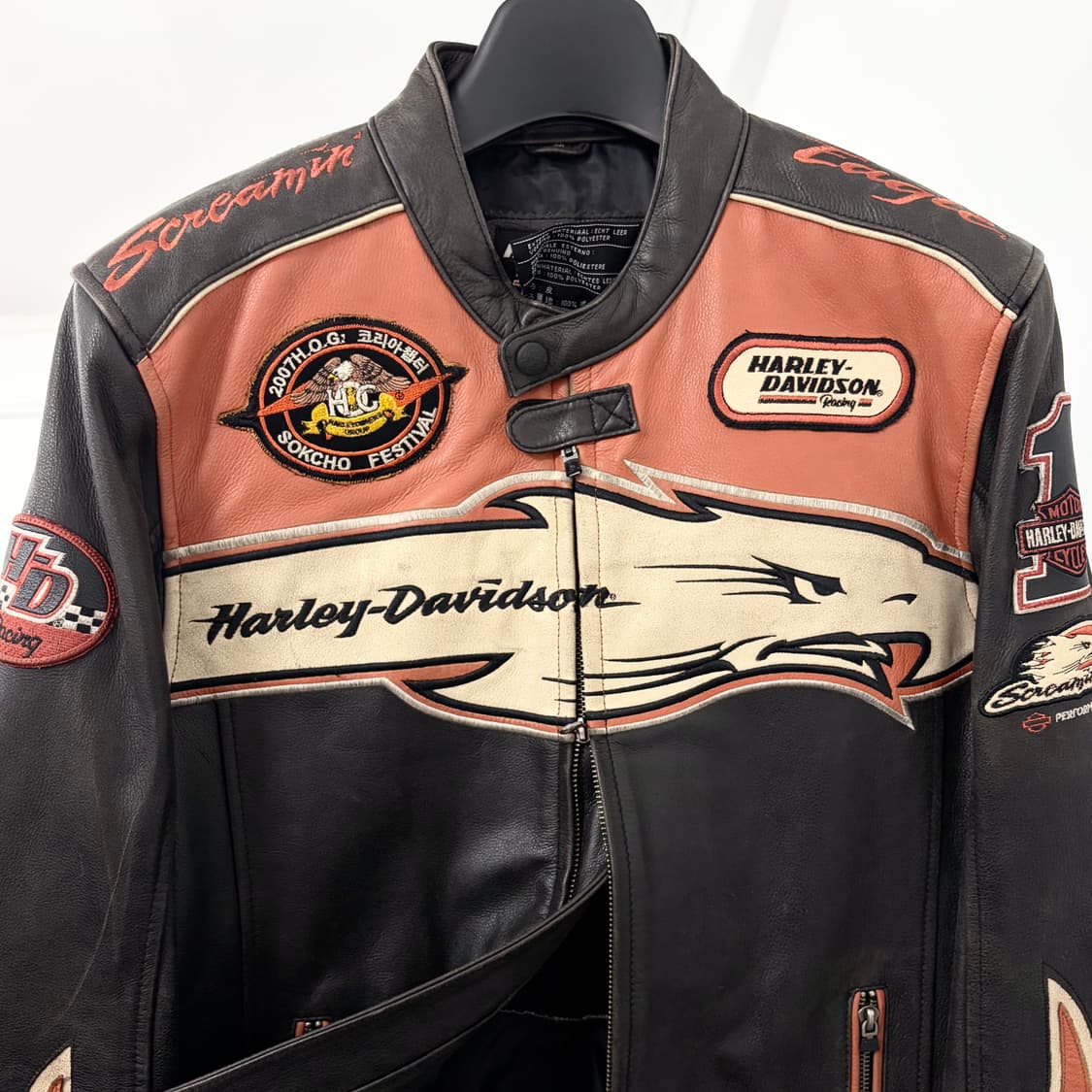 할리데이비슨 소가죽 플레임 레이싱 자켓 상품이미지7
