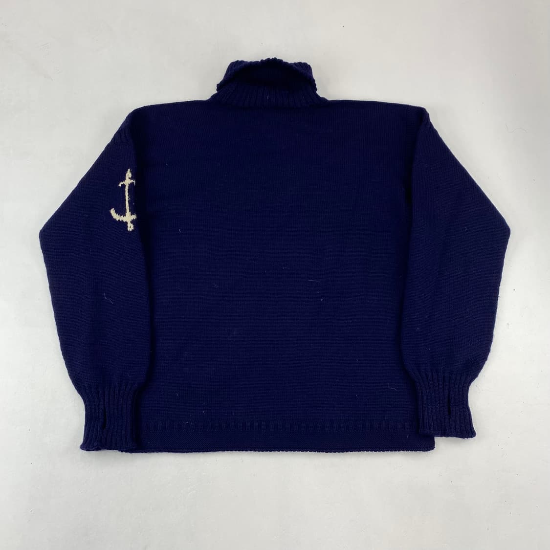 건지 울른스 터틀넥 네이비 피셔맨 스웨터 (100) 상품이미지3