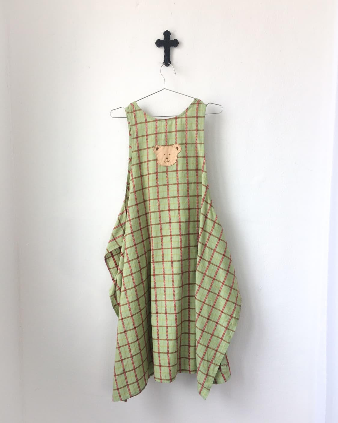 Bear check pattern apron 상품이미지3