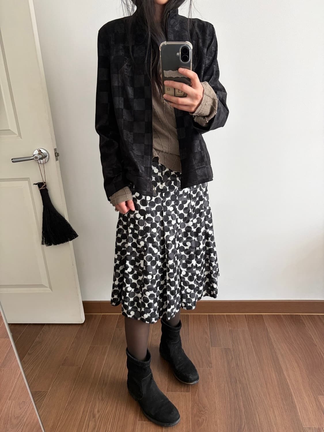 checkerboard zip-up jacket 상품이미지2