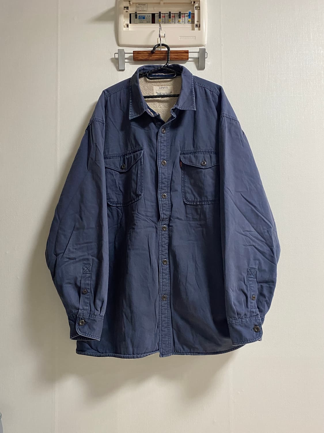 (2XL)리바이스 셰르파 라이닝 파스텔블루 셔츠 자켓 상품이미지1