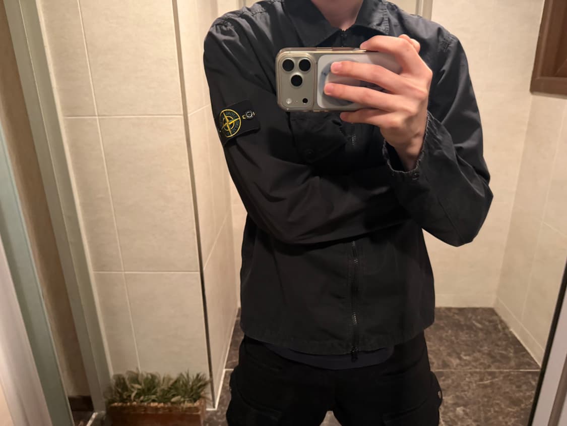 스톤아일랜드 21SS 올드이펙트 오버셔츠 자켓 블랙 상품이미지3