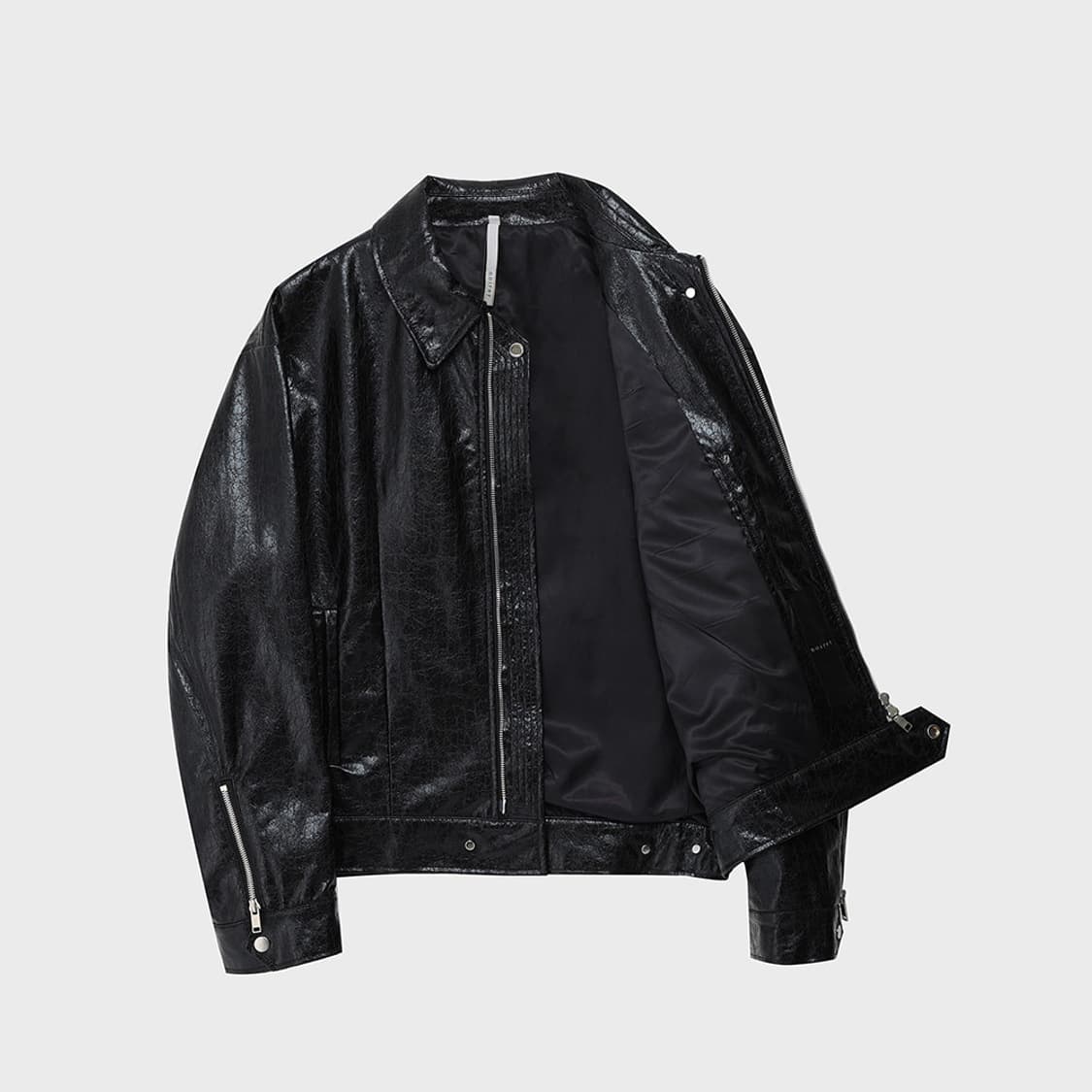 Noier 크랙 레더 자켓 상품이미지4