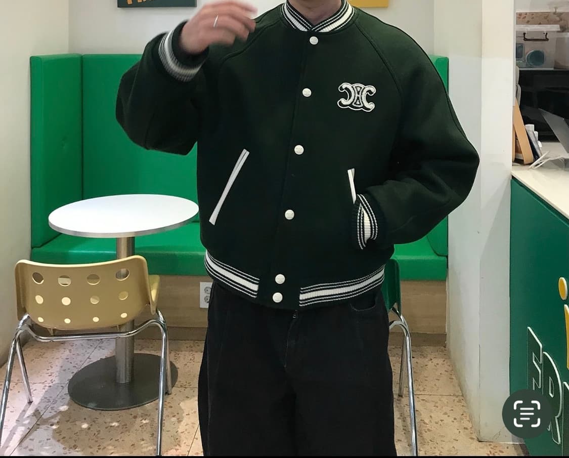 [L] 셀린느 25FW 트리오페 테디 바시티 자켓 딥그린 상품이미지2