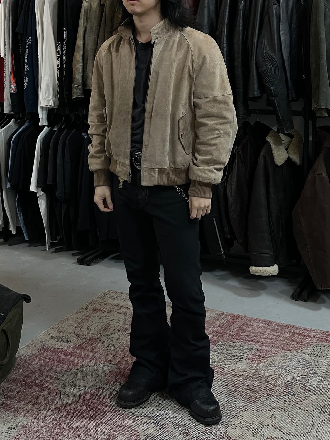 90's 피그스킨 스웨이드 봄버 자켓 상품이미지2