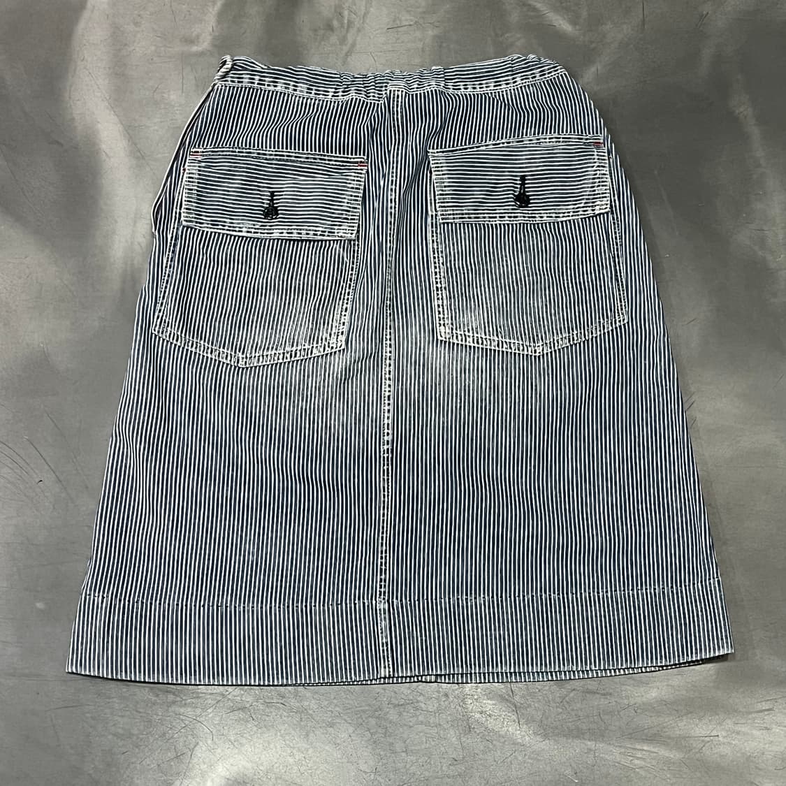  데님 앤 덩가리 스트라이프 미디 스커트 y15806 상품이미지2