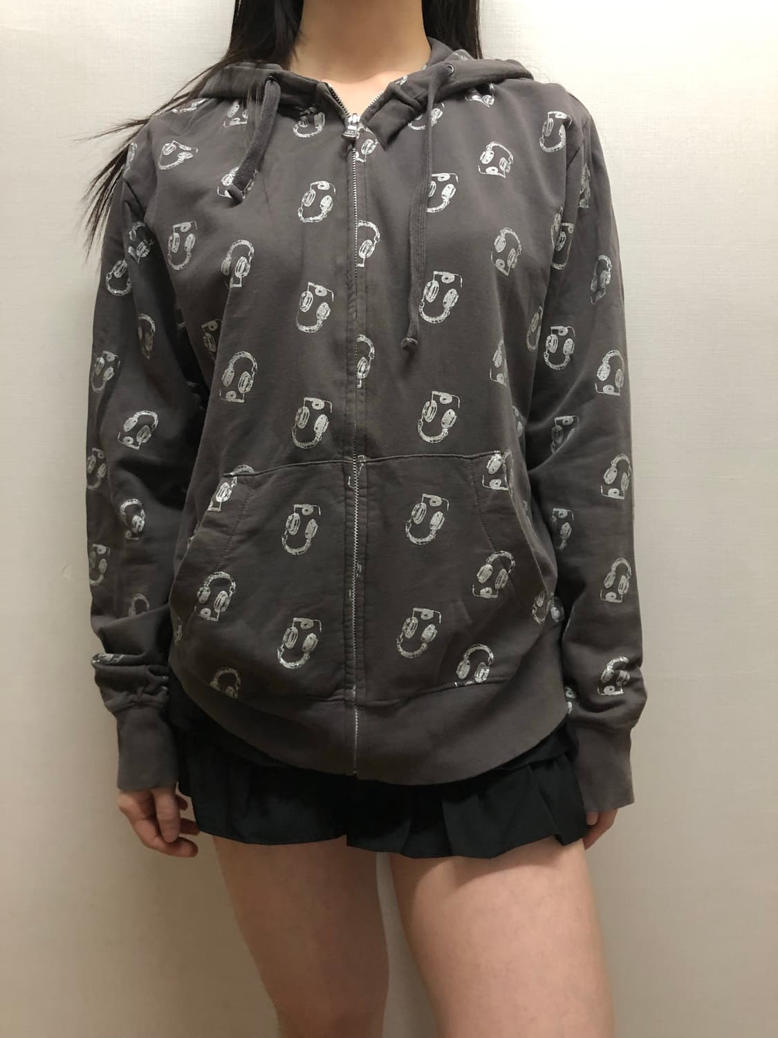 빈티지 그레이 펑크 후드집업 상품이미지3