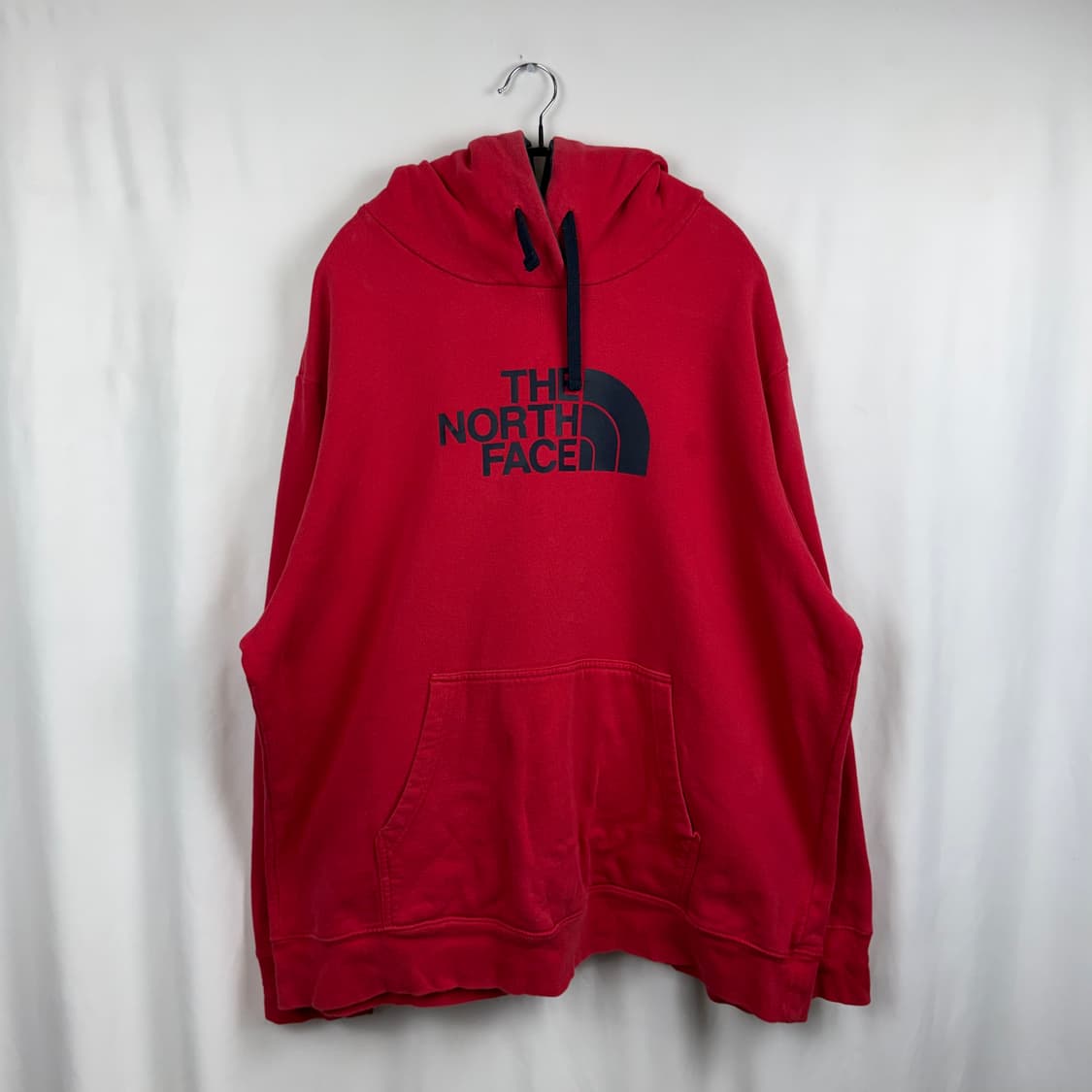 (2XL) 노스페이스 센터로고 오버사이즈 후드 티 레드 상품이미지2