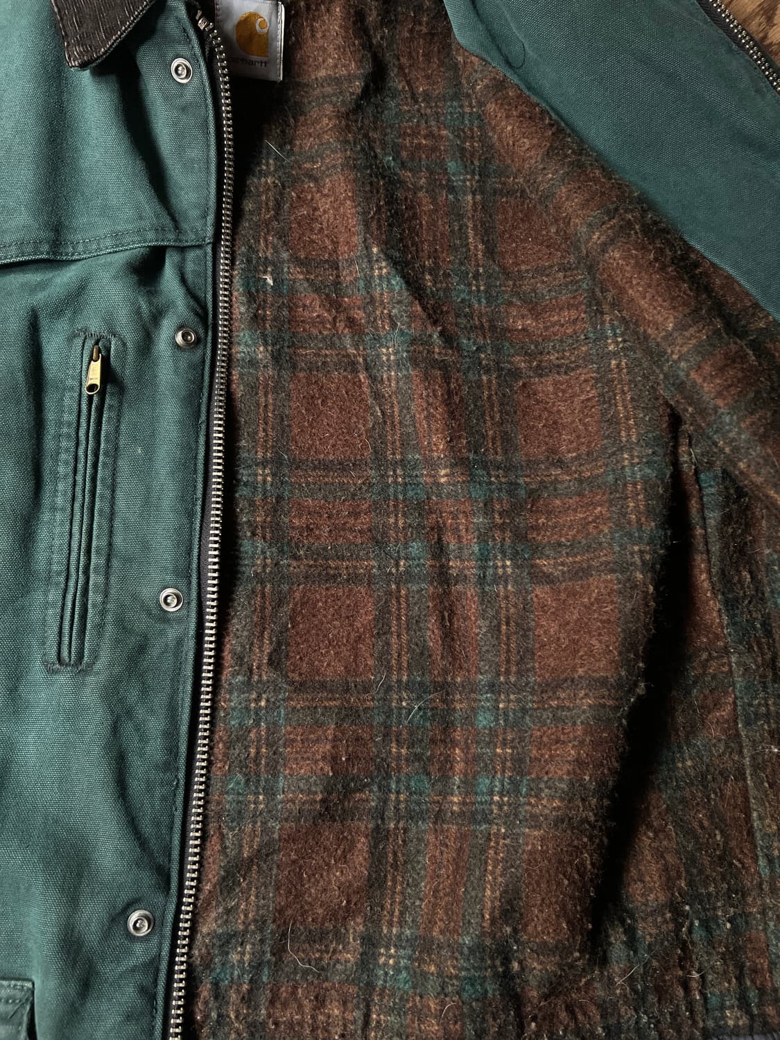 [L]칼하트 USA 헌터그린 캔버스 워크자켓 상품이미지6