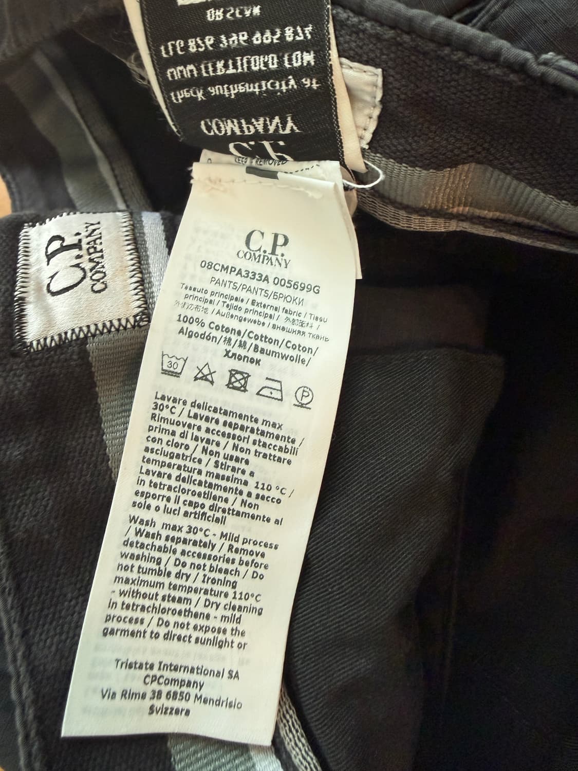 CP Company 렌즈 포켓 블랙 와이드 카고 팬츠 48 상품이미지8