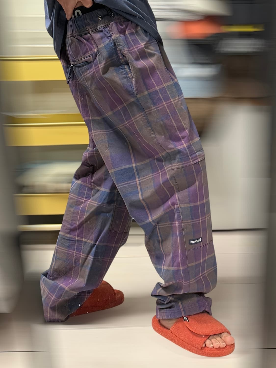 슈프림 코튼 신치 팬츠 플레이드 - 24SS 상품이미지8