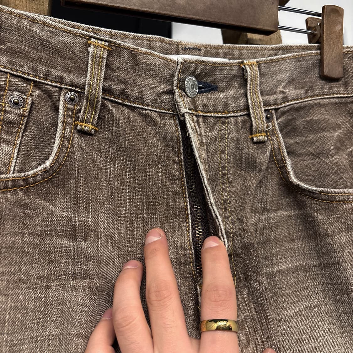 에드윈 404XV 익스클루시브 빈티지 브라운 워싱 데님팬츠 N1046   상품이미지5