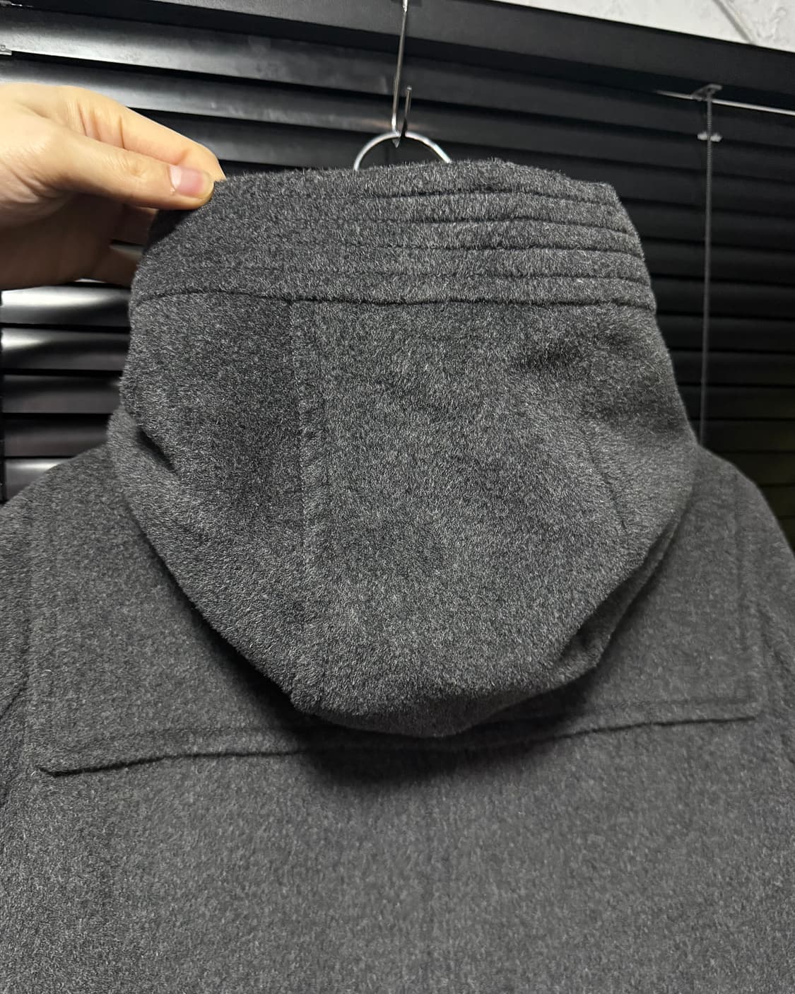 미쏘 차콜 울 떡볶이 코트 안감 누빔 회색 그레이 발마칸 비죠 포켓 S 상품이미지6