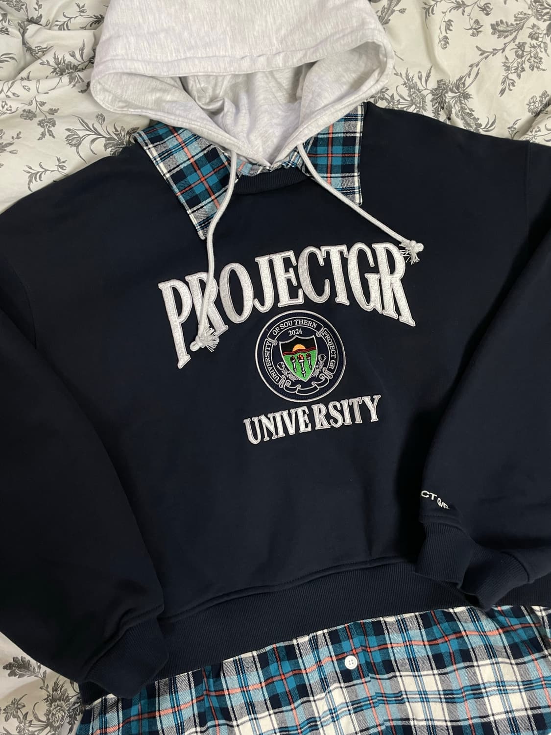 프로젝트지알 레이어드 후드 네이비 상품이미지2