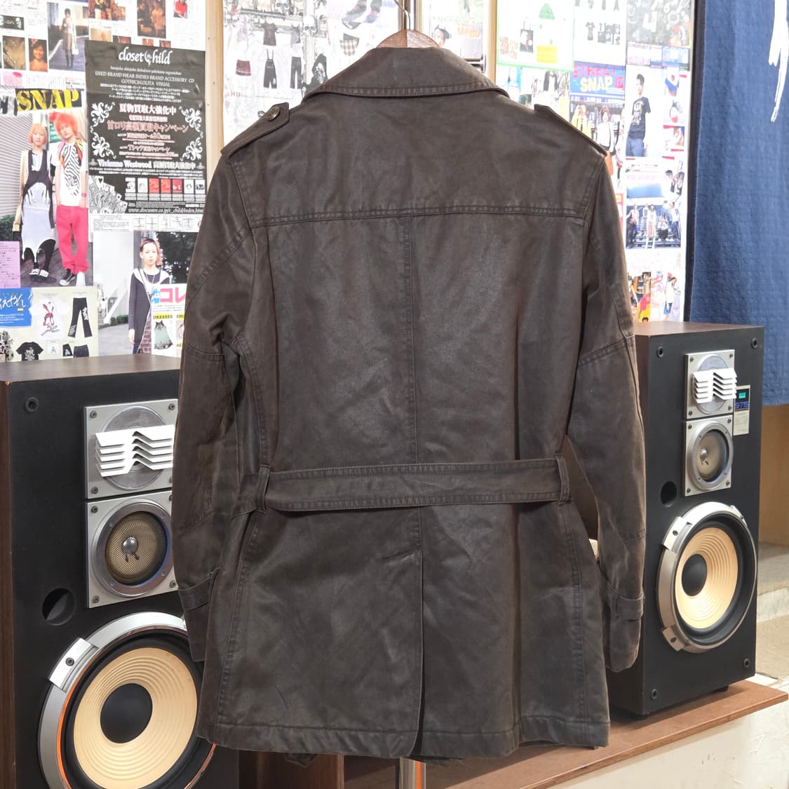 JPN 브라운 벨티드 더블 버튼 코트 상품이미지8