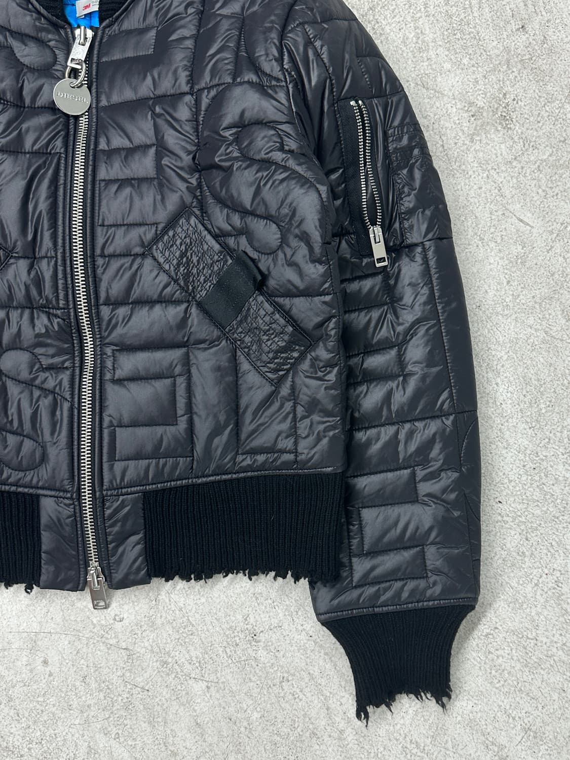 디젤 디스트레스 로고 퀄팅 봄버 상품이미지6