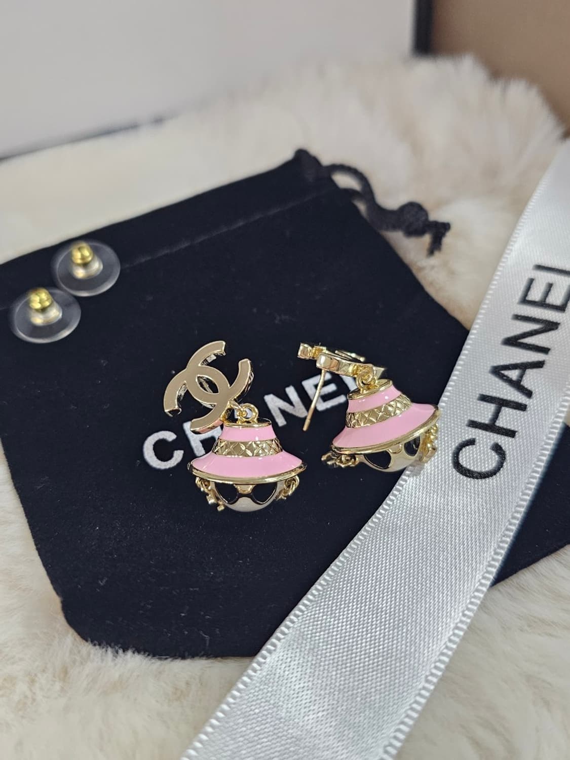 빈티지 핑크 샤넬 귀걸이 상품이미지3