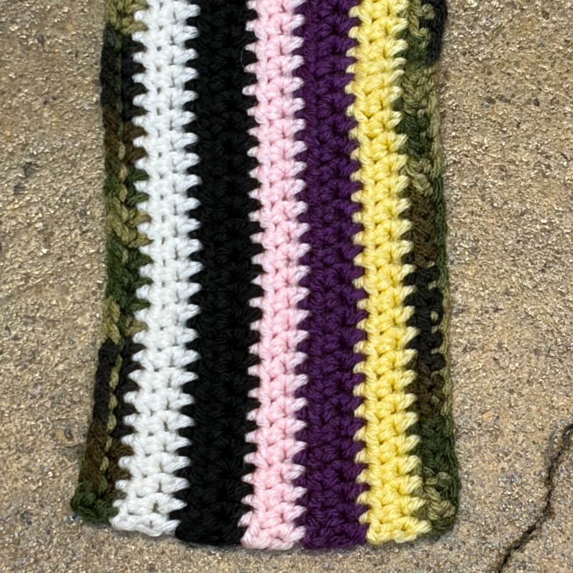 미국 빈티지 니트 핸드메이드 스트라이프 손뜨게 머플러 목도리 상품이미지5