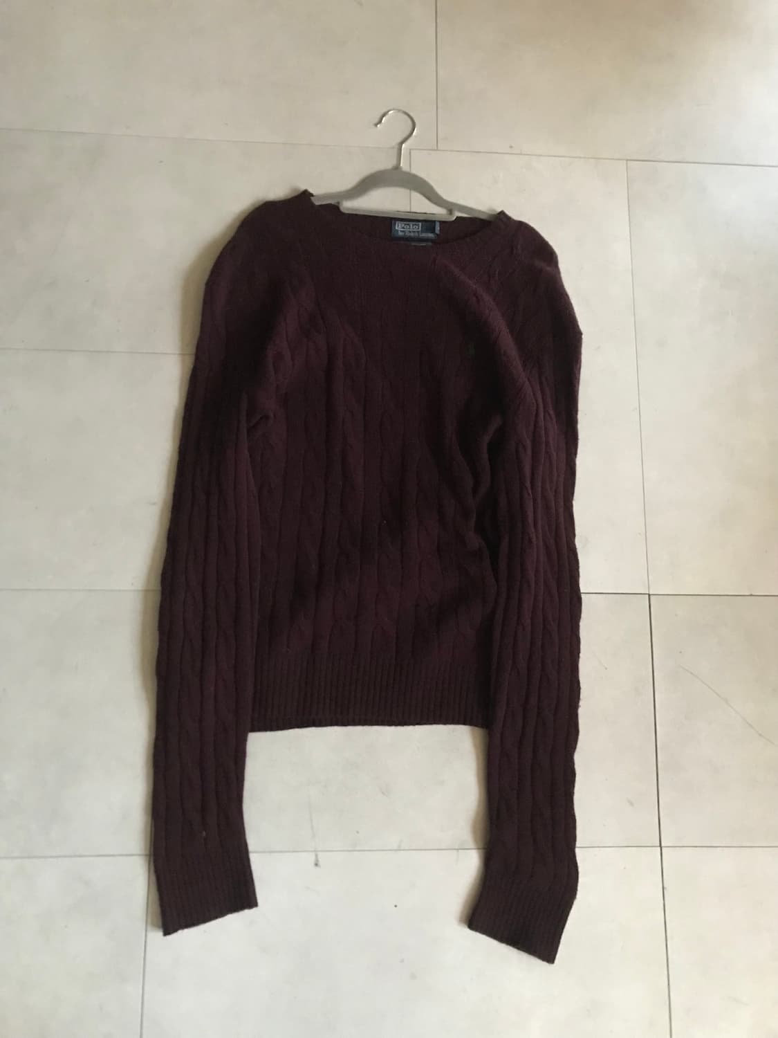 폴로 버건디 케이블 니트 상품이미지6