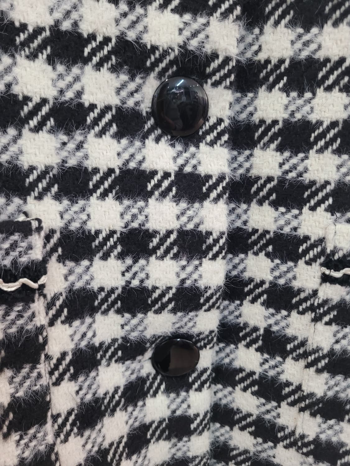 체크 패턴 세일러 카라 겨울 자켓 여성용 55~66 상품이미지5