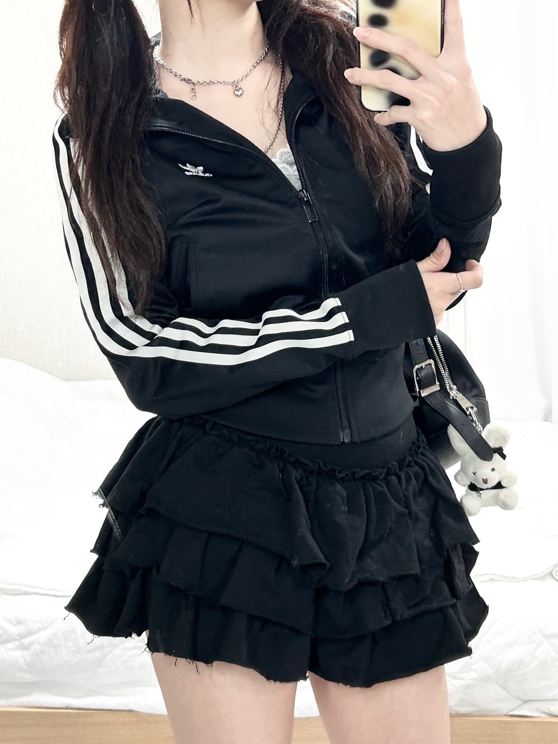 아디다스 우먼스 블랙 파이어버드 져지 상품이미지4