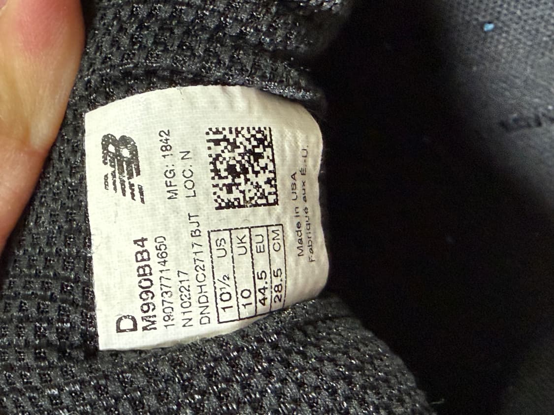 뉴발란스 990 블랙 280-285 사이즈 판매 상품이미지6