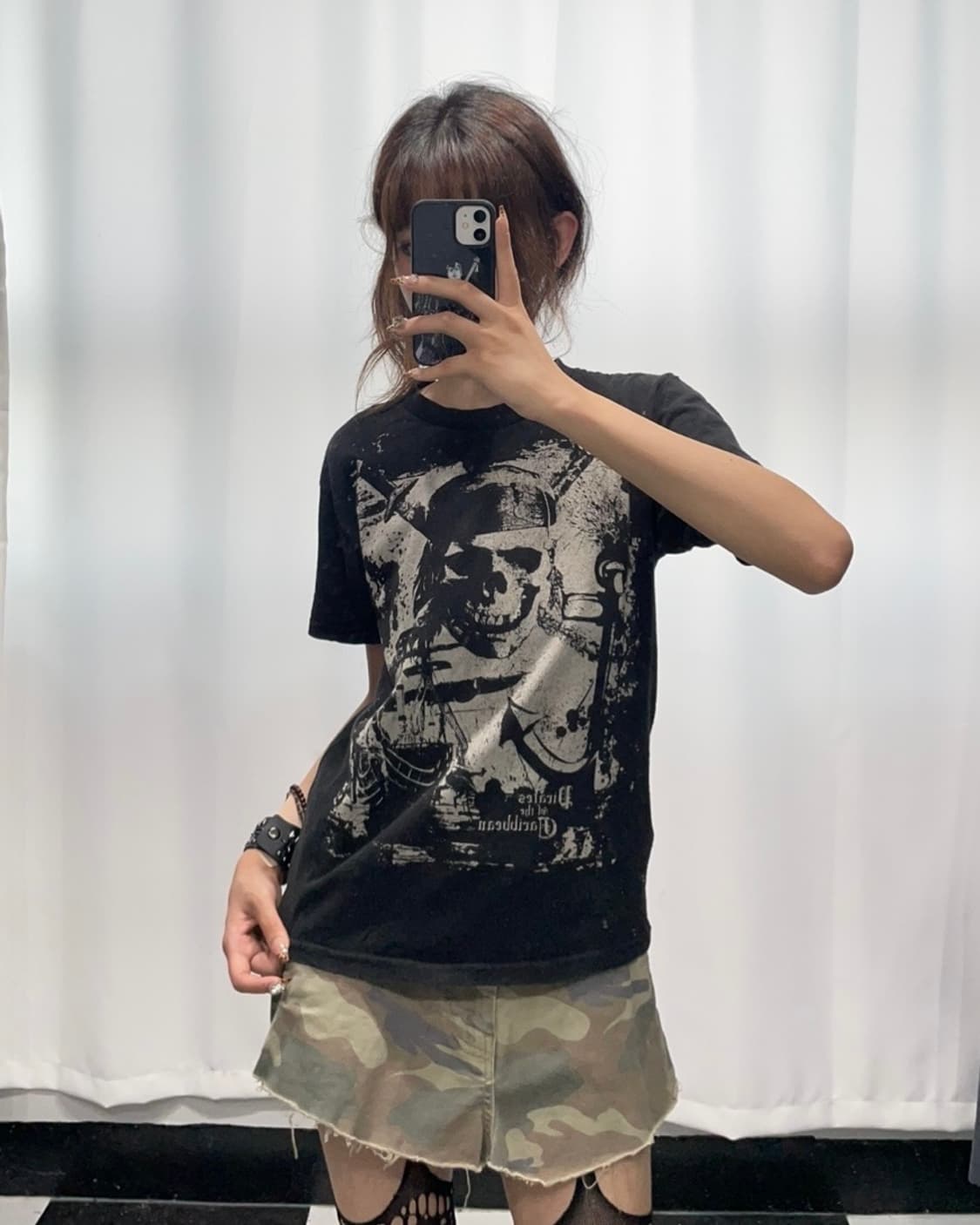 🎸블랙 스컬 프린팅 티셔츠🎸 상품이미지3