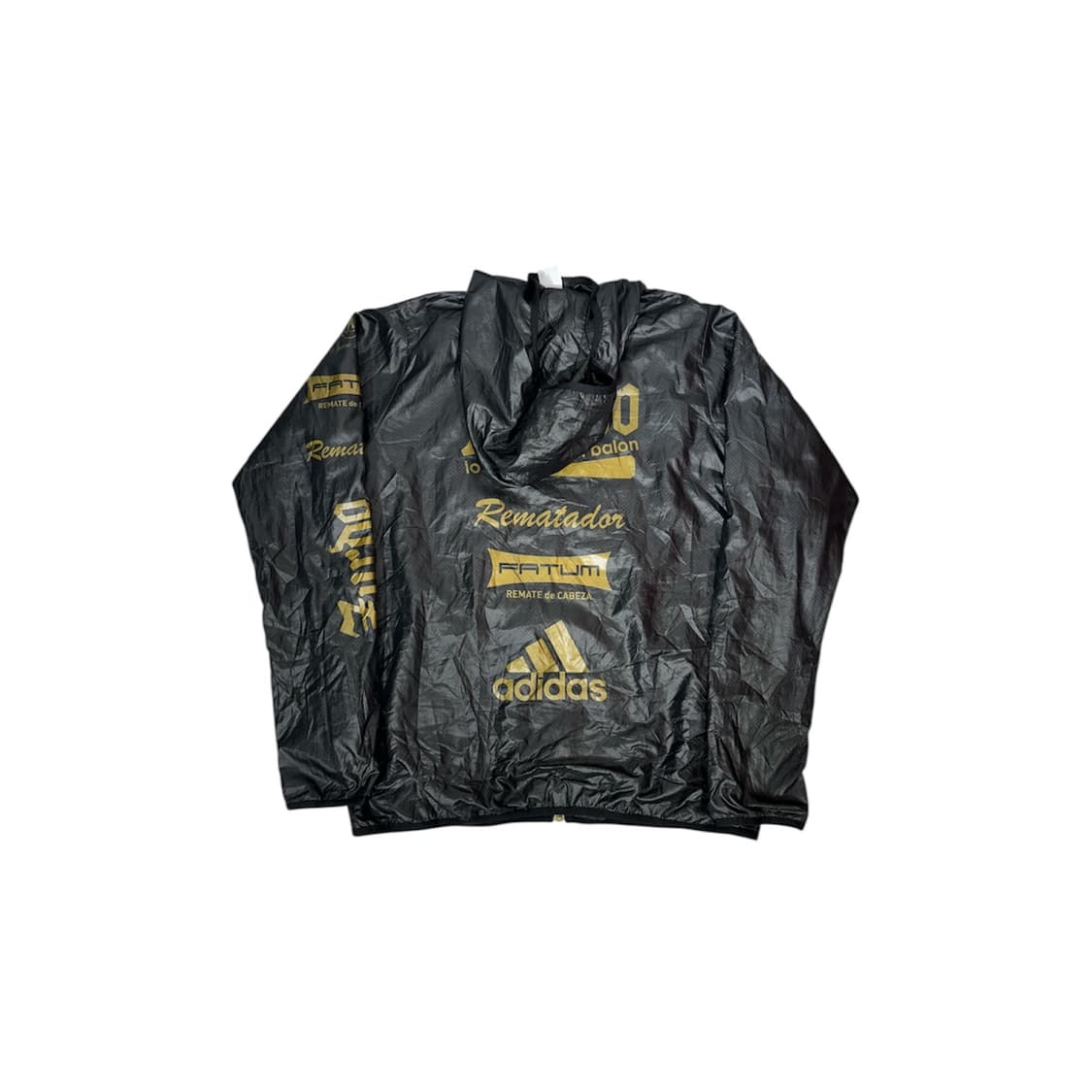 아디다스 블랙 골드 로고 후드 바람막이 자켓 L 상품이미지6