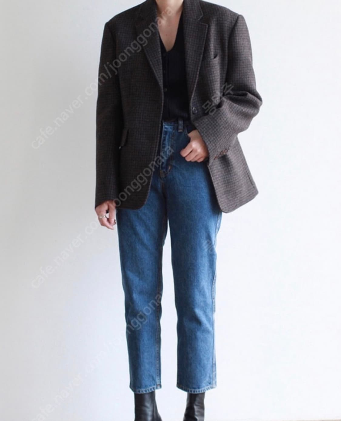 아베크모아이 체크 울 자켓 상품이미지1