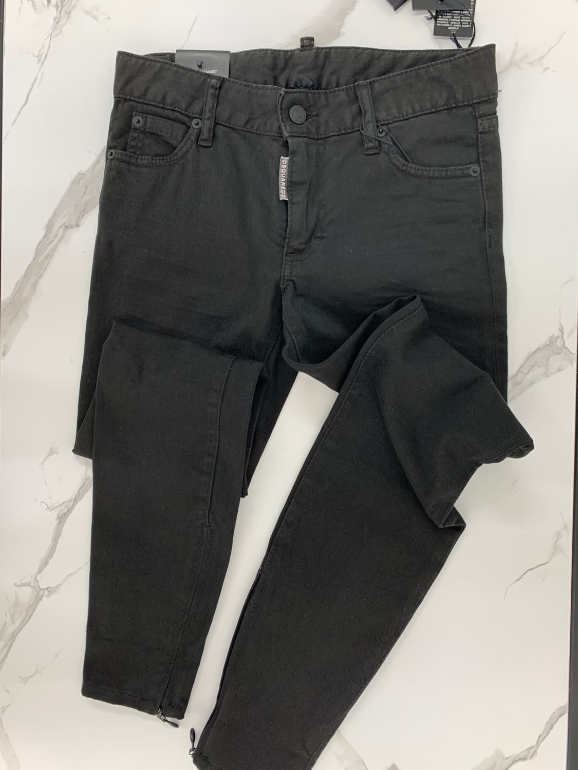 (새상품) 디스퀘어드2 레더패치 블랙진 상품이미지2