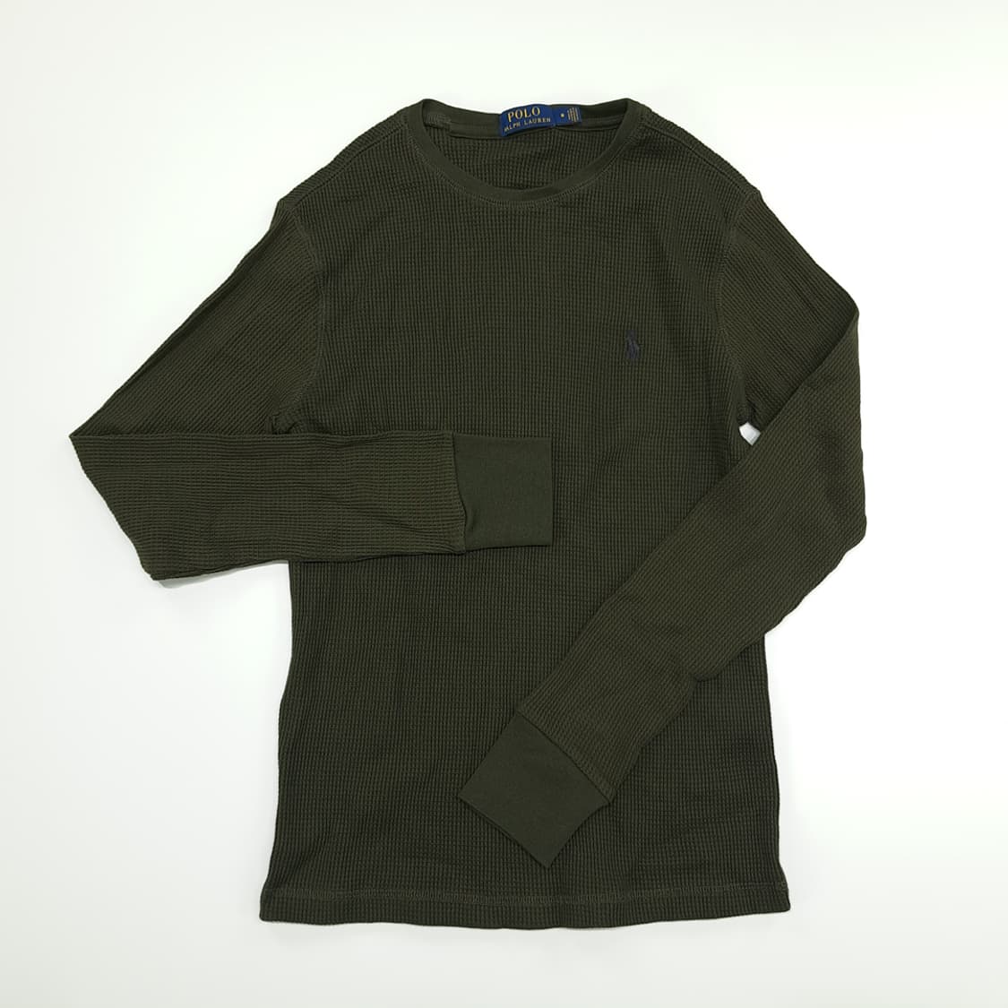 CN806 M 폴로 랄프로렌 올리브그린 와플 니트 긴팔 티셔츠 상품이미지2