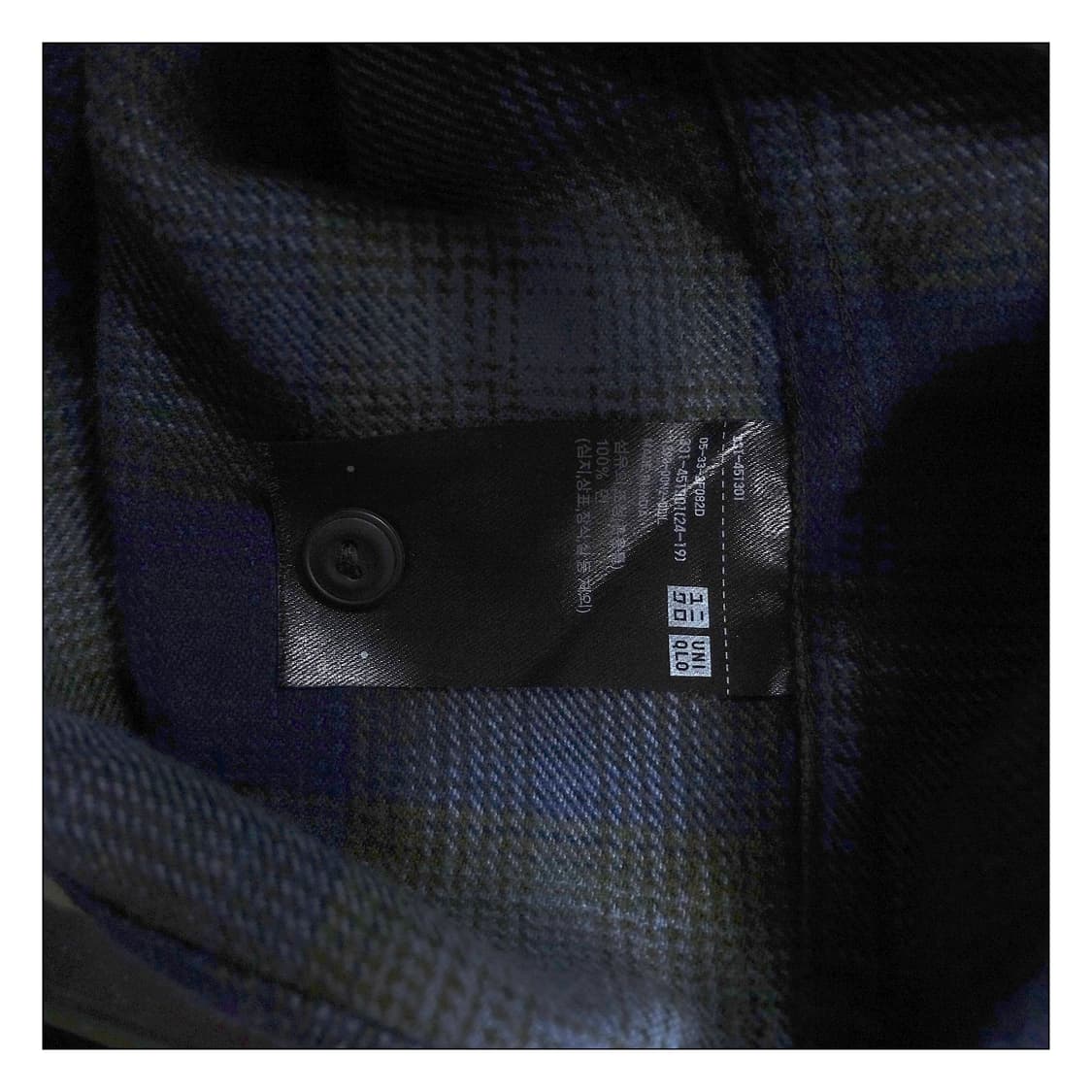 [L] UNIQLO 유니클로 블루 블랙 체크 플란넬 셔츠 상품이미지8
