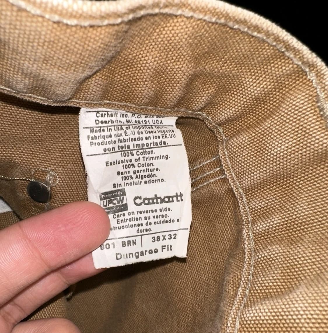 OG USA Vintage 칼하트 B01 BRN 더블니 팬츠 38X32 상품이미지7