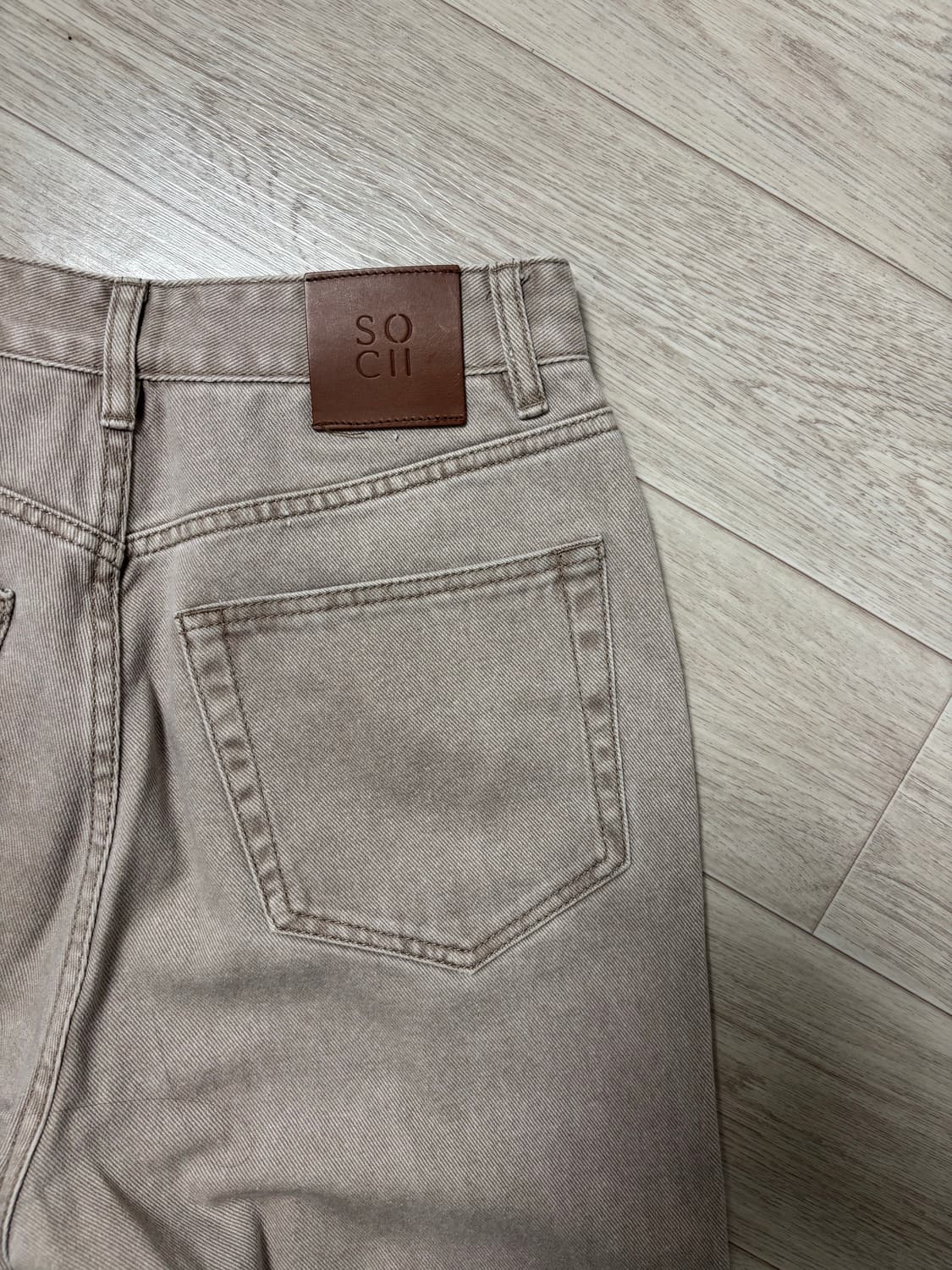  소치이 롤업 데님팬츠 베이지 상품이미지6