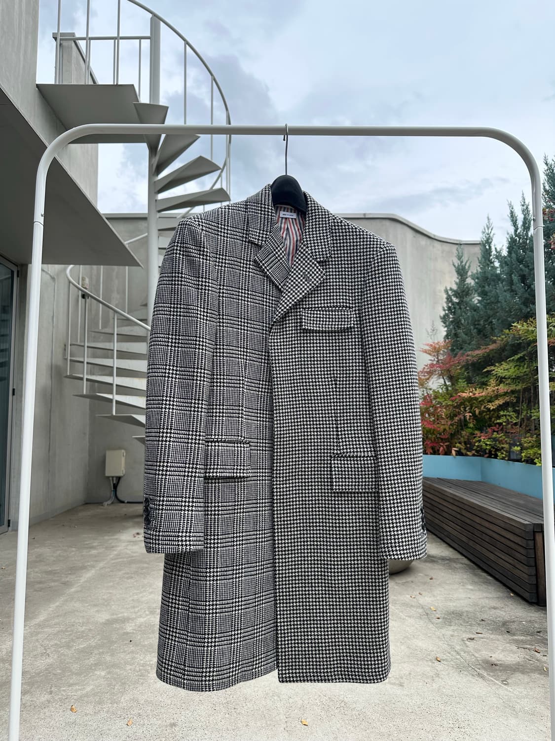 15FW 하운드투스 글렌체크 코트  상품이미지1