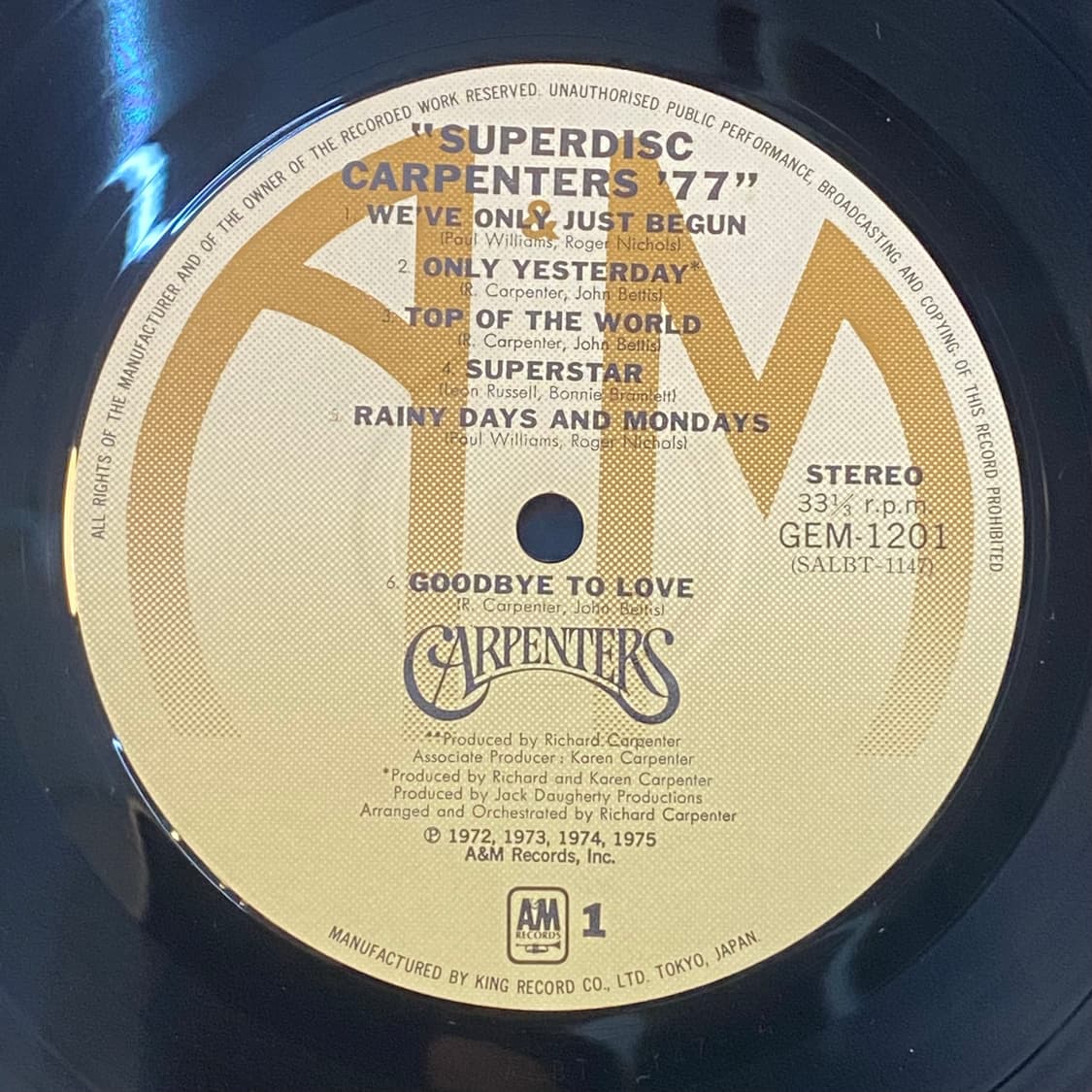 (LP) Carpenters - Superdisc Carpenters ' 상품이미지4