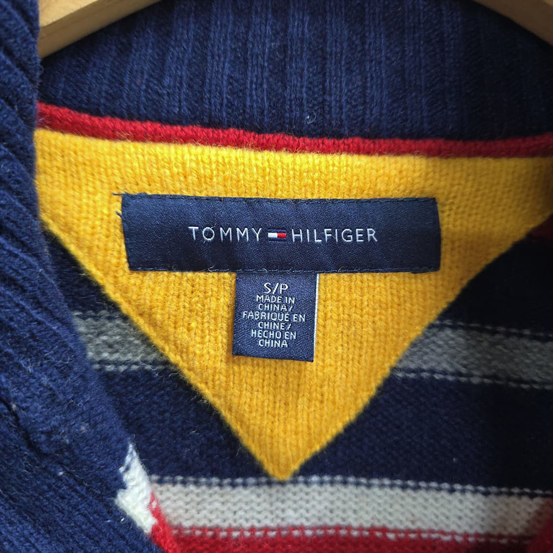 타미힐피거(Tommy Hilfiger) 스트라이프 반집업 니트 S 상품이미지5
