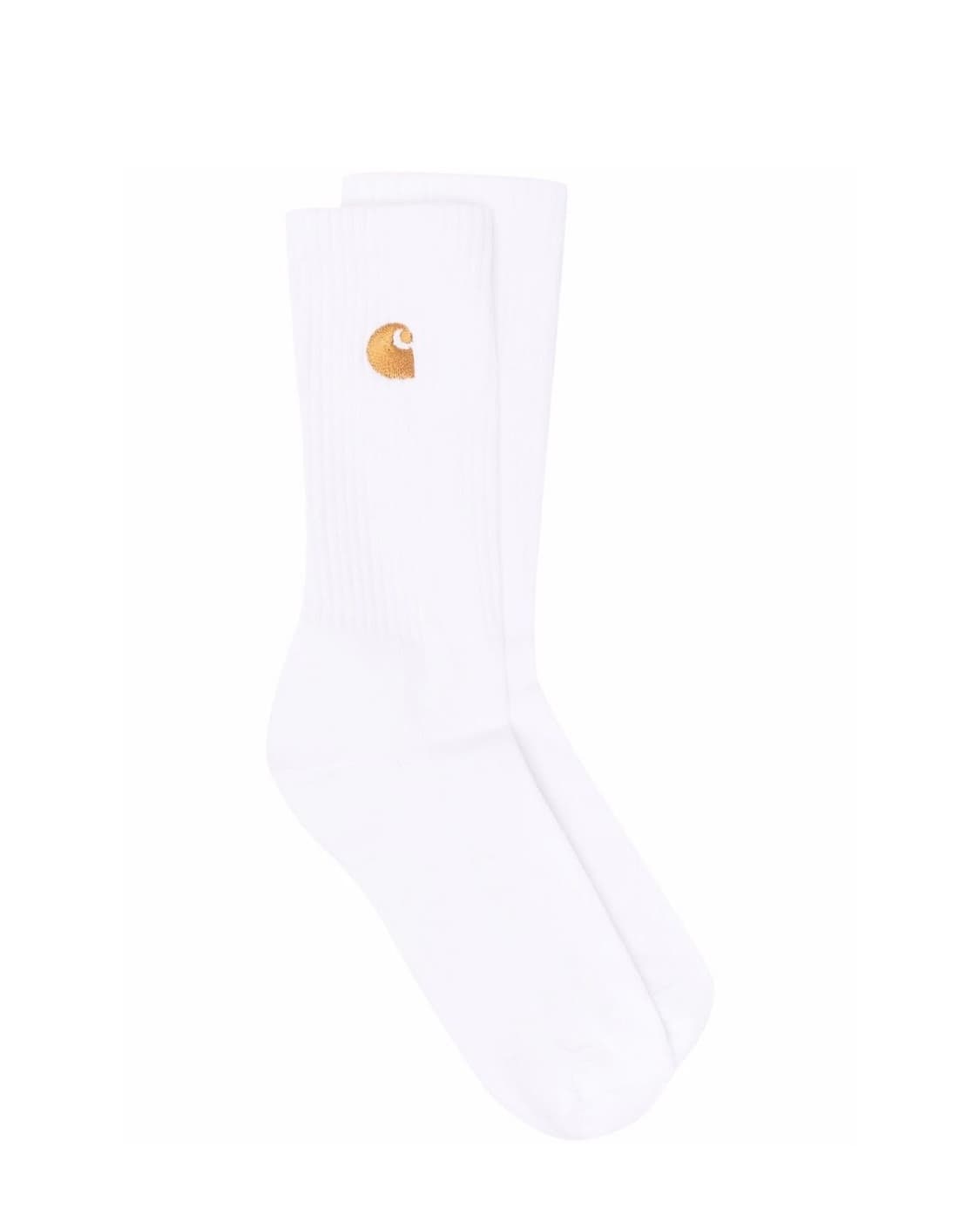 carhartt  wip 골드 자수 화이트 면 양말 상품이미지1